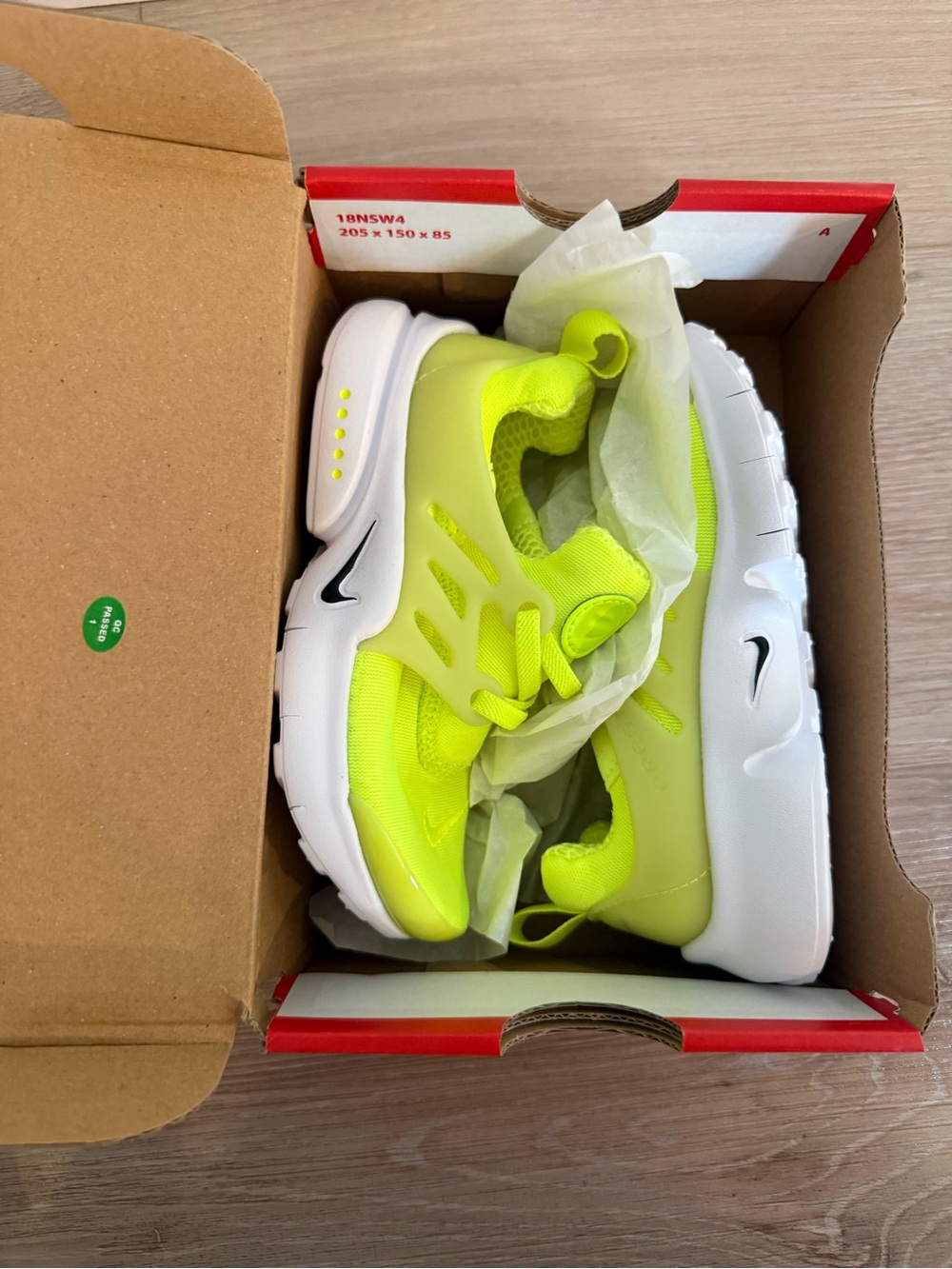 Nike Little Presto Neon Yellow Volt Athletic Slip-On Sneakers